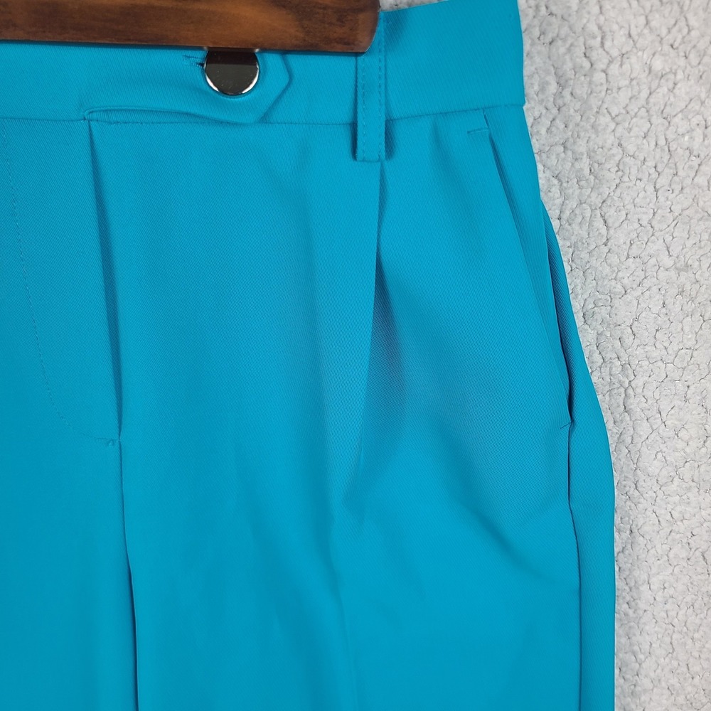 C by One Teal Blue pull on Elastic wide leg ankle length pants front tie XS NWT - Picture 8 of 12